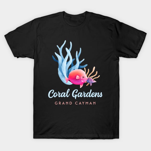 Coral Gardens Grand Cayman Coral Reef Tropical Fish T-Shirt by TGKelly